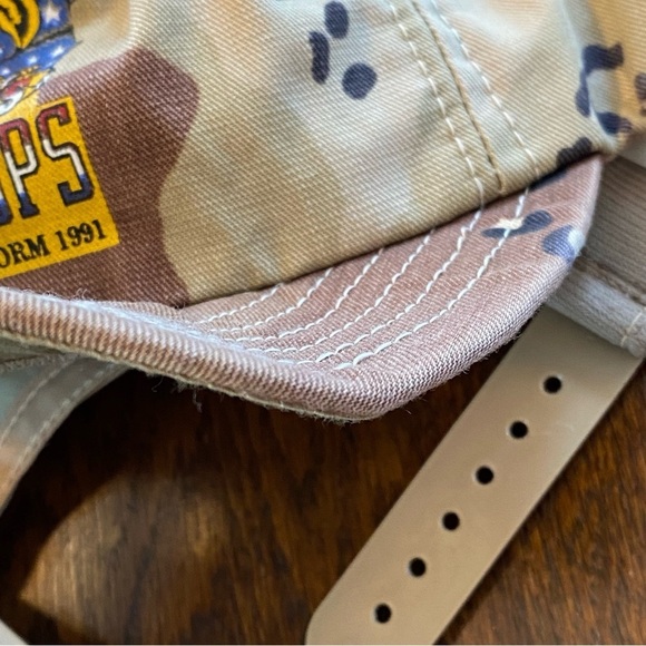 VTG 1991 Operation Desert Storm Plastic Snapback Ball Cap Hat Camo Eagle OSFA - Picture 12 of 13